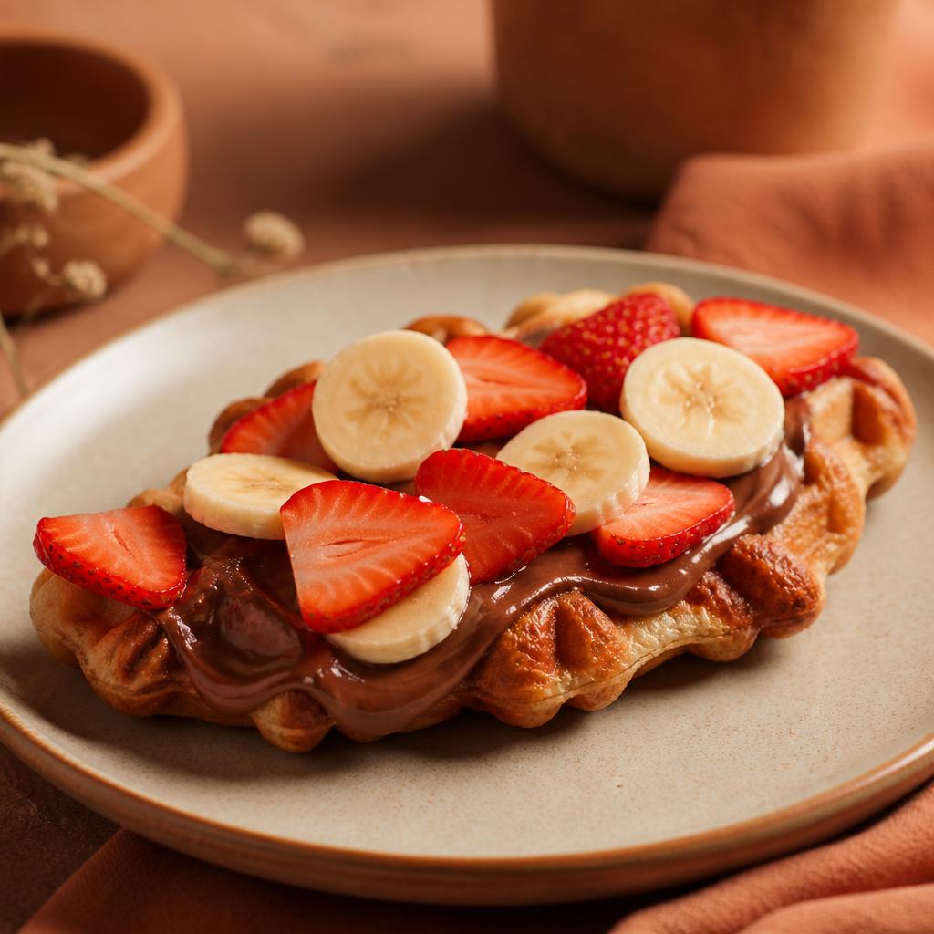 Croffle Nutella et fraise-banane